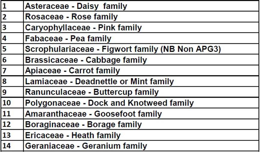 Dr M’s botany class homework a key to common plant families Dr M